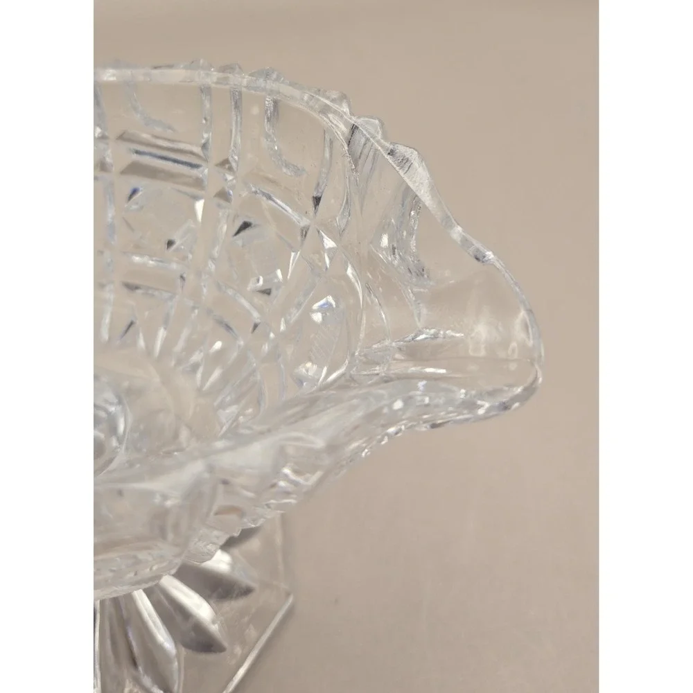 Crystal Gravy Boat Cut Glass Pedestal Pitcher With Handle‎